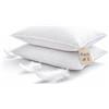 Lifestyle comfort ltd Lsc, coppia di cuscini in piuma d'oca bianca e piuma, comodi, di qualità alberghiera, con imbottitura in morbida piuma d'anatra, 100% poliestere, per dormire lateralmente e sulla