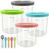 JRJRN 4 vaschette per gelato per creami Ninja NC300UK, NC301, CN301CO Series, senza BPA e lavabili in lavastoviglie, contenitori con cucchiaini