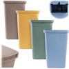 KADAX Pattumiera da 25 l, set da 4 pezzi, in plastica con coperchio e manico, pattumiera per la raccolta dei rifiuti, con coperchio ribaltabile (marrone, verde, giallo, blu)