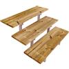 Vinuovo Scala in legno con cosciali in metallo in kit, 2-5 gradini, gradini in legno Autoclave(3 gradini, 60 cm)