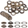 QUARKZMAN 20Set Occhielli per Teloni con Rondelle 20mm Kit Occhiello Strumento Metallici per Tende in Tessuti Cinture in Pelle Borse Fai Da Te, Bronzo (Perforatrice Non Inclusa)