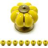 Ganzoo set di 8 pomelli mobili corona, porcellana giallo con decoro bronzo anticato, stile vintage shabby chic, per sostituire manopole su armadi e cassetti, 38mm diametro 38mm profondita fino 18mm