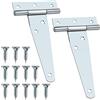 YIXISI 2 Pezzi Cerniere a T, 4 Pollice Cerniera Porta, Cerniere per Porte, Cerniera per Porte per Finestre, Recinzioni, Capannoni e Fienili (Argento)