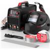 YESWELDER Saldatrice MIG FLUX senza Gas 135A 230V Saldatrici a Filo Continuo FLUX/LIFT TIG/MMA 3-in-1 Saldatore con Kit di Accessori LED Display