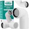 Millto™ Riduttore a Gomito, 50 x 40 mm, 90°, Bianco, Tubo di Scarico in Polipropilene
