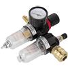 MIRTHBUY Riduttore di pressione, separatore d'acqua ad aria compressa con manometro, unità di manutenzione 1/4, aria compressa per compressore, componenti pneumatici, del processore del gas