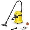 KÄRCHER aspiratore solidi liquidi WD 3 V-17/4/20, funzione soffiante, 1000 W, contenitore in plastica 17 l, tubo 2 m, con filtro a cartuccia, filtro in vello, bocchette per pavimenti e fessure