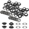 QUARKZMAN 40Set Occhielli per Teloni con Rondelle 14mm Occhiello Strumento Metallici color Rame per Tende in Tessuti Cinture in Pelle Scarpe Borse DIY, Gunmetal (Perforatrice Non Inclusa)