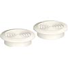 KOTARBAU® - Set di 2 griglie di ventilazione bianca e rotonda, diametro 45 mm, con griglia di protezione dagli insetti