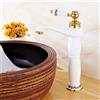 ZYCDP Miscelatore Lavabo bagno Vintage, Rubinetto Bagno Lavabo con Acqua Calda e Fredda, Vintage Miscelatore Lavabo Bagno Monocomando Alto, Bianco