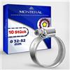 MONTERAL 10 Pezzi Fascette Metalliche Stringitubo Ø 32-52 mm - Fascette Stringitubo per Piscina Giardino Lavatrice Acqua Corrente - MONTERAL