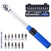 KATSU Tools KATSU Chiave dinamometrica scatto 1/4 Set 15pezzi 2-24Nm Chiave dinamometrica per bici 72denti con punte a bussola esagonali e Torx e barra prolunga per riparazione biciclette strada e montagna