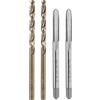 QUARKZMAN Set di Punte e Maschi per Filettare, 2pz Maschi Filettatori a Flauto Dritto UNC 8-32 & 2pz Punte da Trapano a Spirale da 3.3mm, Non Rivestiti/Giallo Tostato HSS-6542/M35 HSS-CO