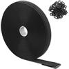 ZSURLUX Cinghie stringicavo resistenti con fibbie, strisce tagliate a lunghezza, fascette lunghe regolabili per casa e ufficio, colore nero (2 cm x 10 m)