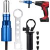 Generic Adattatore per trapano per rivetti, strumento elettrico senza fili, kit adattatore per rivetti pop, per edilizia automobilistica, metallo, alluminio, interni, esterni, produzione industriale