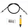 Bewinner Set di Scalpelli Elettrici per Intaglio del Legno, Kit da Falegname a 5 Lame con Chiave, Scalpello per Legno Senza Sforzo con Manico Giallo per Smerigliatrice e Lucidatrice