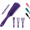 PINDAV Spazzola Districante per Capelli Ricci e Lisci, Spazzola Scioglinodi per Capelli Bagnati o Asciutti, VIOLA