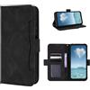 COQUE Custodia per Oppo Find X9 Pro, Portafoglio laterale magnetico multi-scomparto per biglietti da visita, Cover protettiva Oppo Find X9 Pro-Nero