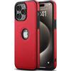 AIOVETEAB Cover Compatibile con iPhone 15 Pro Max,PU Pelle Premium Custodia Slim Sottile Retrò Business Flessibile Antigraffio Case Posteriore Protettiva Per iPhone 15 Pro Max, Rosso