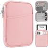HoYiXi Custodia universale per 7-8 pollici Tablet Fire HD 8/Fire HD 8 Plus Compatible iPad Mini (6th Gen) 8.3" 2021, iPad Mini 5/4/3/2/1, Tab A8, 7"-8" inch Android Tablet Sleeve Case -Rosa