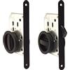 BricoShopping® set MANIGLIE per PORTA interna in legno A SCOMPARSA SCORREVOLE KIT con SERRATURA ad INCASSO GANCIO nottolino cieca rotonda bocchetta nero acciaio (Tondo C/Serratura, Nero)
