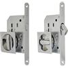 BricoShopping® set MANIGLIE per PORTA interna in legno A SCOMPARSA SCORREVOLE KIT con SERRATURA ad INCASSO GANCIO nottolino cieca QUADRATA bocchetta acciaio (Quadrato C/Serratura, Cromo Lucido)