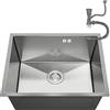 ANW HOME Lavandino Cucina Lavello Cucina 1 Vasca Acciaio Inox 304 54x44 cm Argento, Rivestimento Nano, Spessore 3.0+1 mm, Profondità 22 cm, con Sifone, Incasso o Sottotop