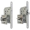 BricoShopping® set MANIGLIE per PORTA interna in legno A SCOMPARSA SCORREVOLE KIT con SERRATURA ad INCASSO GANCIO chiave e nottolino cieca rotonda bocchetta acciaio (Quadrato C/Chiave, Cromo Lucido)