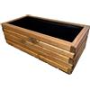 HolzGarden Fioriera in Legno con Tessuto Non Tessuto 80x30x40 cm cm Legno Massello Impregnato Colore Teak Vaso da Esterno per Giardino Balcone e Terrazza, Resistente alle Intemperie, 63L