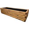 HolzGarden Fioriera in Legno con Tessuto Non Tessuto 100x30x40 cm cm Legno Massello Impregnato Colore Pino Vaso da Esterno per Giardino Balcone e Terrazza, Resistente alle Intemperie, 80L