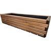 HolzGarden Fioriera in Legno con Tessuto Non Tessuto 100x30x40 cm cm Legno Massello Impregnato Colore Teak Vaso da Esterno per Giardino Balcone e Terrazza, Resistente alle Intemperie, 80L