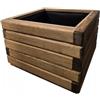 HolzGarden Fioriera in Legno con Tessuto Non Tessuto 40x30x40 cm cm Legno Massello Impregnato Colore Teak Vaso da Esterno per Giardino Balcone e Terrazza, Resistente alle Intemperie, 29L