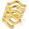 Vestopazzo anello fascia spirale a onde in ottone.Nickel tested.Lavorazione artigianale.Taglia unica misura regolabile.DD15071