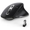 iClever Mouse wireless Bluetooth ricaricabile, mouse wireless ergonomico senza fili per computer portatile, Mac OS, Android, Windows, argento e nero