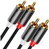deleyCON 5m Cavo Cinch RCA HiFi Audio Cavo Audio Connettori Metallo Placcati Oro per Home Cinema Impianto Stereo Amplificatore Ricevitore HiFi Lettore Blu-Ray (Extra Sottile & Flessibile)