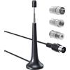 Supecesorio Antenna FM per impianto stereo, antenna telescopica DAB con base magnetica e prolunga da 300 cm per impianti stereo domestici, ricevitore AV e sistemi audio, con 3 adattatori