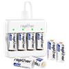 Rapthor 8 batterie al litio ricaricabili da 750mAh 3.7V con caricabatterie rapido compatibili con Arlo VMC3030/VMK3200/VMS3330/3430/Torce per telecamere di sicurezza wireless Rilevatore di fumo ecc