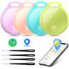 coioc Air Tracker Tag 4 pezzi, Air Tracker Funziona Bluetooth Trova oggetti Compatibile Apple (solo iOS) Localizzatore Chiavi Borse, Bagagli, Zaini, Batteria Sostituibile Rosa,Viola,Verde,Blu