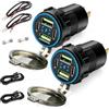 SRunDe 2 Pezzi 132W Presa USB Auto 12V 4 Porte Doppia USB-A 36W & Doppia USB-C 30W Presa Usb Moto Impermeabile Caricatore usb Auto Rapido Caricabatterie Accendisigari per Camper Barca Marina Camion