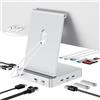 AGEEN Docking station USB C a 13 porte per iMac 24 2021/2023, 5 porte USB-A e 2 porte USB-C 3.0 con 5 Gbps, HDMI 4K@60Hz, Ethernet 1Gbps, DC 5V, slot per schede SD/TF, hub USB iMac M1/M3 con alloggiamento