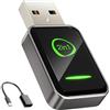 Ginlvnda Adattatore wireless CarPlay 2025, design mini USB per auto con cavo Apple CarPlay integrato, plug and play 2 in 1, facile da usare, connessione veloce e stabile, per iPhone