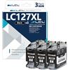 LCL Cartucce d'inchiostro Compatibile LC127 LC127XL LC127XLBK LC125XL Nero Sostituzione per Brother MFC-J4410DW J4510DW J4610DW J4710DW DCP-J4110DW (3-Pack)