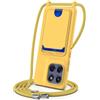 SLWYF Custodia per Motorola Edge 60/Edge 60S/Edge 60 Fusion 5G Cover con cordino regolabile, con porta carte, Silicone Antiurto TPU Regolabile Stylish custodia a tracolla per Motorola Edge 60, Giallo