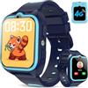 IOWODO Smartwatch Bambini 4G, Orologio GPS Bambini con Videochiamata, SOS, Modalità Scuola, Zone Sicure GPS, Batteria 800mAh, IP67 Impermeabile, Orologio Intelligente per Ragazzi e Ragazze