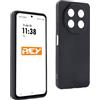 REY Cover in Gel TPU Nera per BLACKVIEW Shark 6, Ultra Sottile 0,33 mm, Morbido Flessibile, Custodia Silicone
