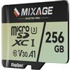 KingSpec MIXAGE 256GB MicroSDXC Card UHS-I U3/V30/A1/C10-175MB/s Read 110MB/s Write, 4K UHD Video Recording - 3D NAND Flash SD Memory Card for Smartphones, Gaming Consoles, Dash/Security & Sports Cameras