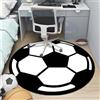 Surwin Tappeto Rotondo per Sedia Ufficio, Motivo Pallacanestro Calcio Tappeto Protettivo Sedia Ufficio con Fondo in Gomma Antiscivolo Tappetino Pavimento Gaming (Calcio,Diametro 120cm)