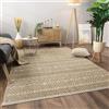 Paco Home Tappeto Salotto Moderno Soggiorno Pelo Corto Motivo Boho Motivo Scandinavo, Dimensione:120x160 cm, Colore:Natura