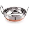Generic Kadai - Wok da cucina in acciaio inox con fondo in rame, 2 litri/17 cm, per friggere, soffriggere