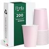 Perla Italia Perla - 200 Bicchieri di Carta da 200 ml - Bicchiere Monouso Biodegradabile Ecologico - Adatto per Bevande Fredde e Calde - Bicchieri per Acqua usa e getta (Rosa)